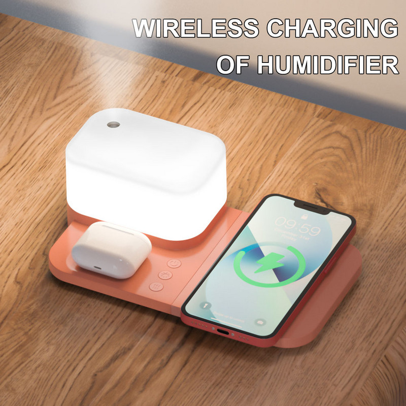 100W bežični punjač, postolje, ovlaživač zraka za iPhone 14 13 12 11 XR 8 Airpods Pro Samsung 3 u 1 stanica za brzo punjenje