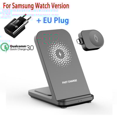 Stalak za bežični punjač od 30 W za Samsung Galaxy Watch 4 Active 2/1 3 U 1 Dock Station za brzo punjenje za iPhone Samsung S21/S20