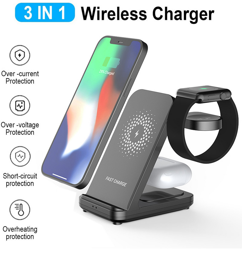 3 U 1 stalak za bežični punjač za Samsung S21/S20 30W Dock Station za brzo punjenje za Samsung Galaxy Watch 4 Active 2/1