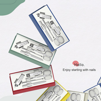 Нокторезачка Висококачествен маникюрен комплект от въглеродна стомана Комплекти за педикюр Професионални инструменти за рязане на нокти Пила за нокти Комплект ножици за грим