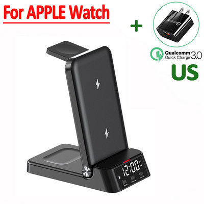 100W 4 σε 1 Ασύρματη βάση φορτιστή Αναδιπλούμενη για iPhone 14 13 12 11 Samsung Galaxy Apple Watch 7/6 Fast Charging Dock Station