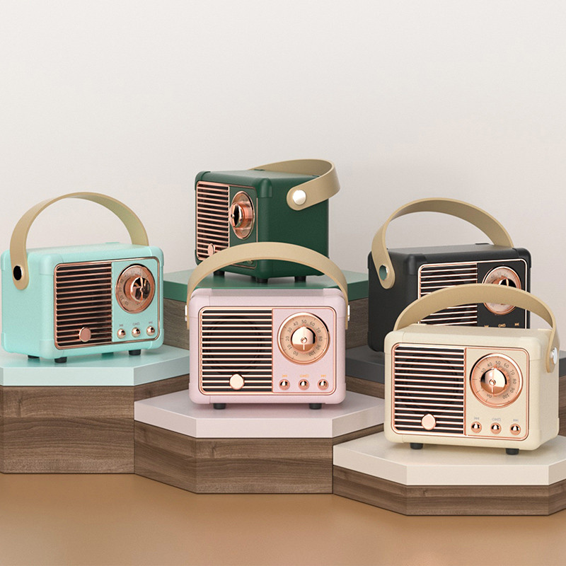 Ρετρό ηχείο Bluetooth Ασύρματο υπογούφερ φόρτισης USB Vintage ραδιόφωνο FM Κλασική διακόσμηση Ηχεία Mini Travel Music Player