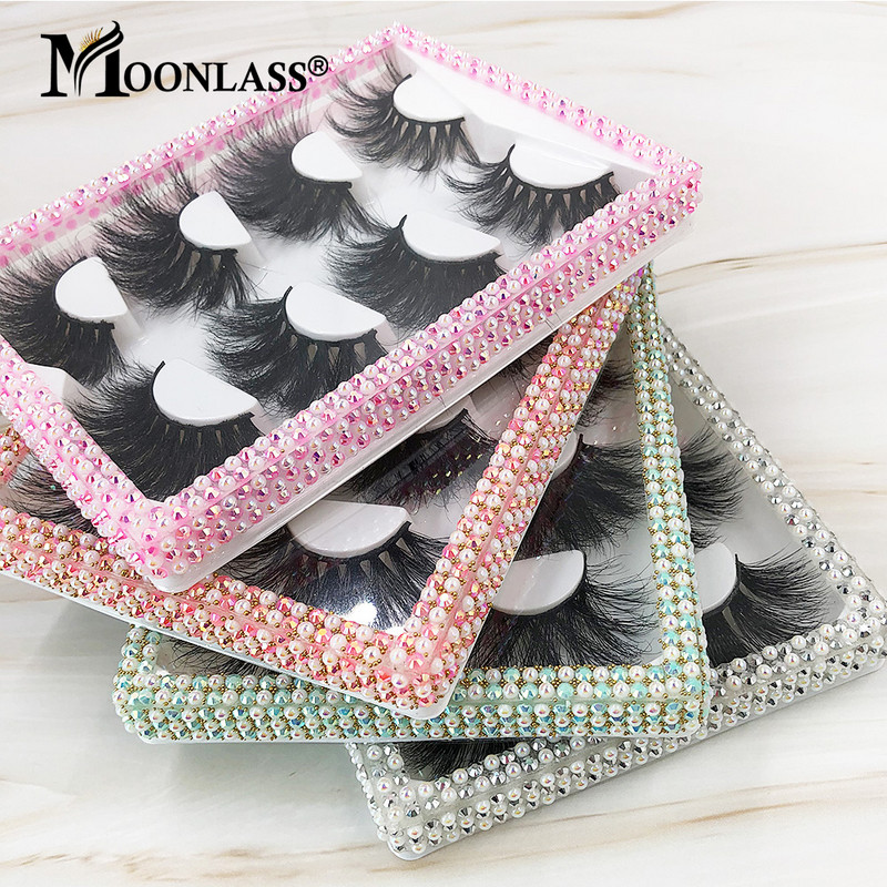 5D 25MM gene de nurcă naturală, colorate, luxoase, pufoase, 4 perechi/set, gene false dramatice, fără cruzime, comerț cu ridicata