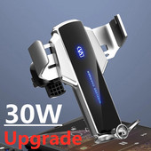 Încărcător fără fir pentru mașină cu inducție în infraroșu de 30W pentru iPhone 11 12 13 Pro Max Samsung Xiaomi Încărcare rapidă pentru mașină Suport telefon Suport