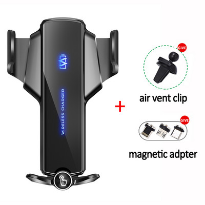 Încărcător fără fir pentru mașină cu inducție în infraroșu de 30W pentru iPhone 11 12 13 Pro Max Samsung Xiaomi Încărcare rapidă pentru mașină Suport telefon Suport