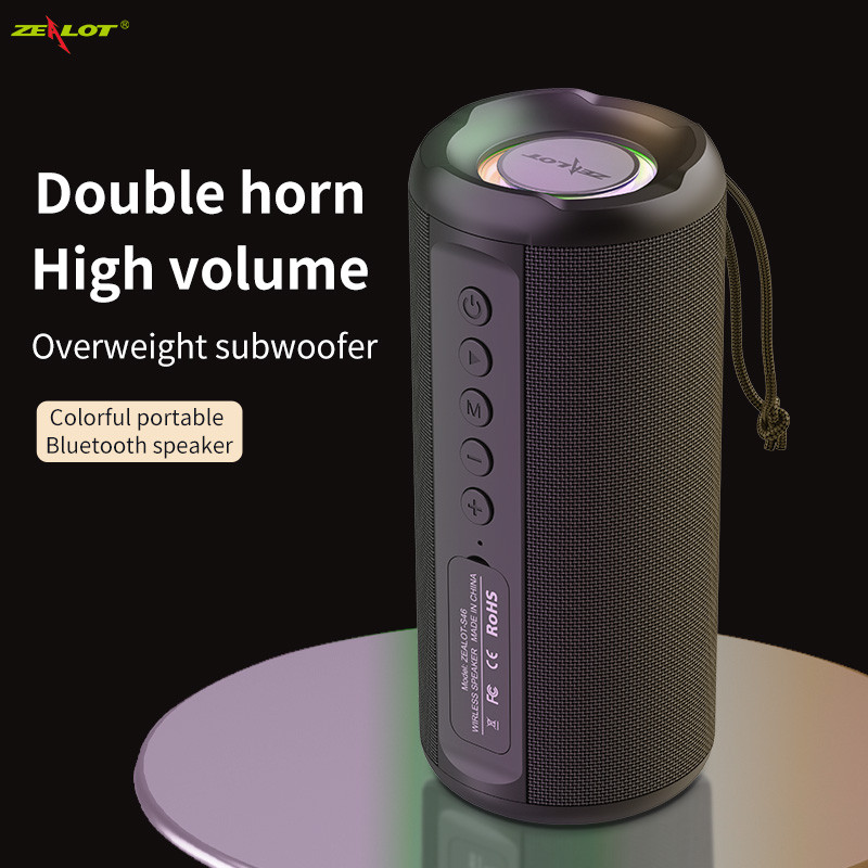 Zealot S46 Difuzor portabil fără fir Coloană Bluetooth Impermeabil 6 ore 10w Difuzor de sunet super puternic pentru telefon card TF
