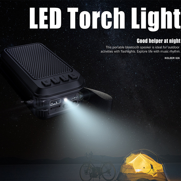 Novi S26 bežični Bluetooth zvučnik za vanjske prijenosne LED svjetiljke kartice subwoofer kolonski stereo hands-free glazbeni centar radio