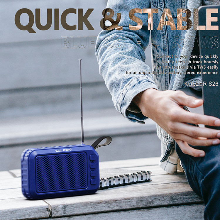 Novi S26 bežični Bluetooth zvučnik za vanjske prijenosne LED svjetiljke kartice subwoofer kolonski stereo hands-free glazbeni centar radio