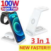 100W 3 u 1 stalak za bežični punjač za Apple Watch 8 7 AirPods iPhone 14 13 12 11 XS XR Indukcijska stanica za brzo punjenje
