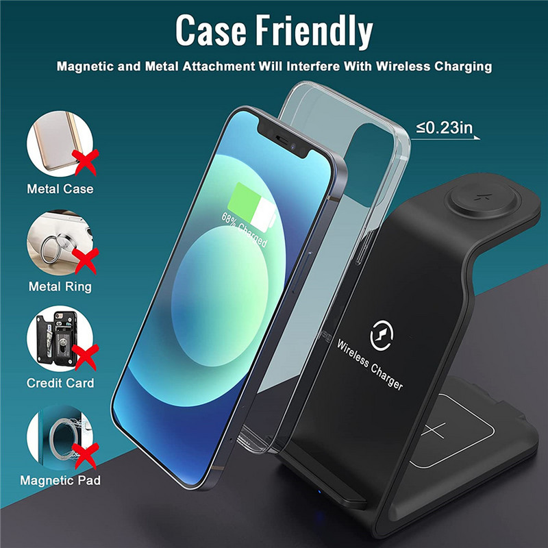 100W 3 u 1 stalak za bežični punjač za Apple Watch 8 7 AirPods iPhone 14 13 12 11 XS XR Indukcijska stanica za brzo punjenje