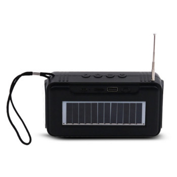 Ηλιακή φόρτιση πολλαπλών λειτουργιών Εξωτερικά ηλιακά ασύρματα ηχεία με ραδιόφωνο FM και φακό υποστήριξη TF και δίσκο USB