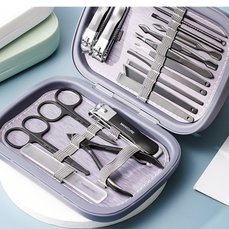 Set de manichiură Qmake Seturi de pedichiură profesionale din oțel inoxidabil Seturi de tuns unghii de calitate superioară Cadou perfect Prieteni