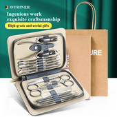 Set de manichiură de înaltă calitate 16 în 1 Kit cu funcții complete Seturi profesionale de pedichiură din oțel inoxidabil cu carcasă portabilă Idee cadou