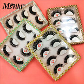 3D ručno rađene DD uvijene ruske trakaste trepavice 4 para prirodnih 5D lažnih trepavica Alati za šminkanje Veleprodaja pribora za nadogradnju pahuljastih trepavica