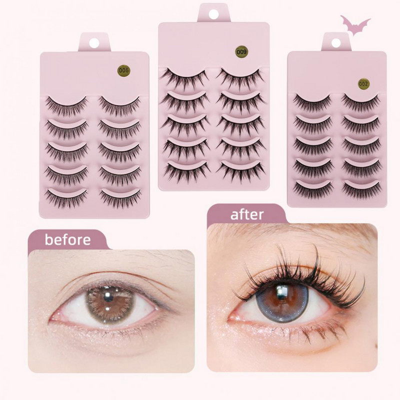 5 pari umjetnih trepavica prirodnog izgleda dobra duktilnost vlakna žene umjetne trepavice cluster ekstenzije trepavice kozmetički pribor