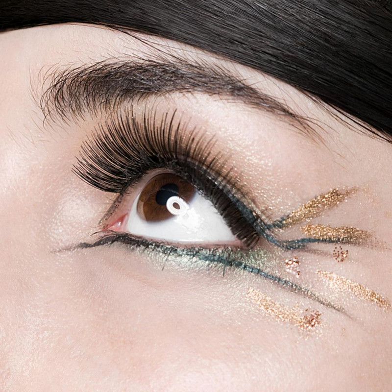 5 perechi de gene false din fibră chimică, gene false ascuțite, tijă transparentă, gene de machiaj în cruce naturală