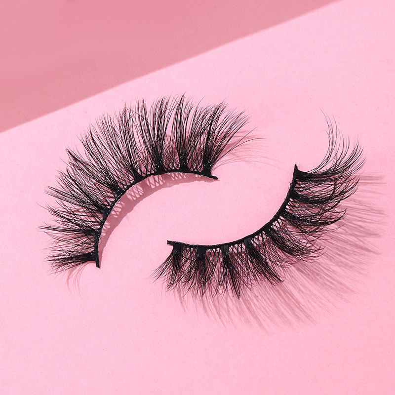 FJER 20 perechi de gene false 3D gene false de nurcă aspect natural gene false zbârcite gene pufoase lungi și groase 4 stiluri mixte