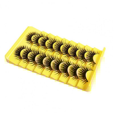 9 pari/komplet Umjetne trepavice Prirodni 3D efekt Meke guste uvijene maske Umjetna vlakna Ljepota Umjetne trepavice za zabavu