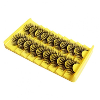 9 pari/komplet Umjetne trepavice Prirodni 3D efekt Meke guste uvijene maske Umjetna vlakna Ljepota Umjetne trepavice za zabavu