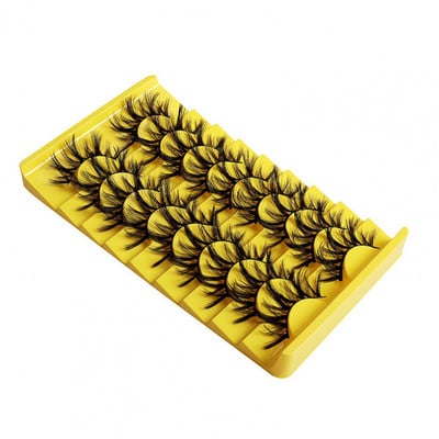 9 pari/komplet Umjetne trepavice Prirodni 3D efekt Meke guste uvijene maske Umjetna vlakna Ljepota Umjetne trepavice za zabavu