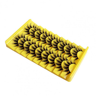 9 pari/komplet Umjetne trepavice Prirodni 3D efekt Meke guste uvijene maske Umjetna vlakna Ljepota Umjetne trepavice za zabavu