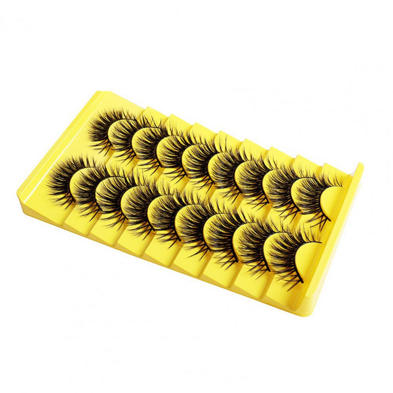 9 pari/komplet Umjetne trepavice Prirodni 3D efekt Meke guste uvijene maske Umjetna vlakna Ljepota Umjetne trepavice za zabavu