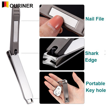 С кутия против пръскане Нож за нокти Инструменти за маникюр Bionics Нокторезачка от неръждаема стомана Тример Педикюрна ножица
