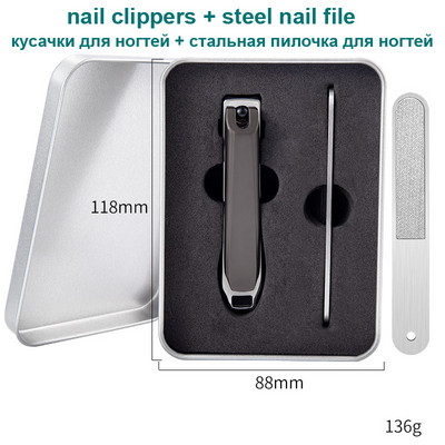 S kutijom Anti Splash Rezač noktiju Alati za manikuru Bionics Škare za nokte od nehrđajućeg čelika Trimer Škare za pedikuru