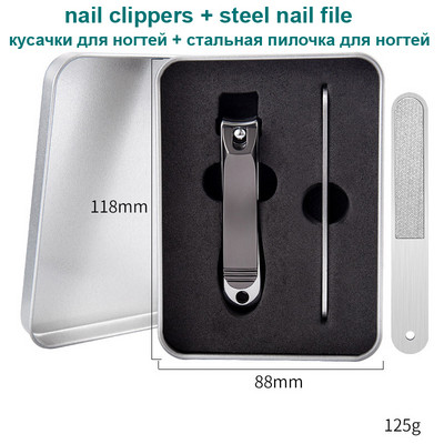 S kutijom Anti Splash Rezač noktiju Alati za manikuru Bionics Škare za nokte od nehrđajućeg čelika Trimer Škare za pedikuru
