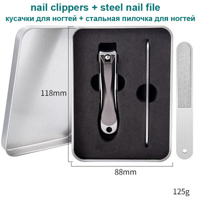 S kutijom Anti Splash Rezač noktiju Alati za manikuru Bionics Škare za nokte od nehrđajućeg čelika Trimer Škare za pedikuru