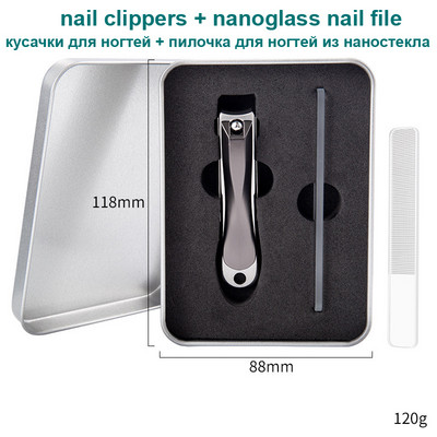 S kutijom Anti Splash Rezač noktiju Alati za manikuru Bionics Škare za nokte od nehrđajućeg čelika Trimer Škare za pedikuru