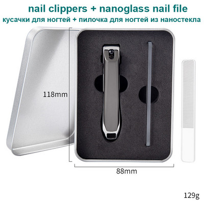 S kutijom Anti Splash Rezač noktiju Alati za manikuru Bionics Škare za nokte od nehrđajućeg čelika Trimer Škare za pedikuru