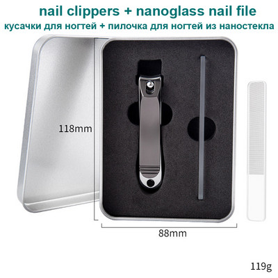 S kutijom Anti Splash Rezač noktiju Alati za manikuru Bionics Škare za nokte od nehrđajućeg čelika Trimer Škare za pedikuru