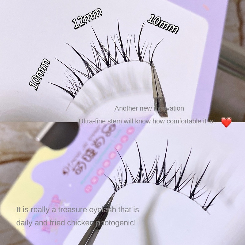 5 perechi de gene false cu aer natural, transparente, set de gene subțiri cu bandă, simulare japoneză, instrument de înfrumusețare pentru extensie de gene subțiri