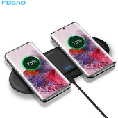 Pad de încărcare fără fir 2 în 1 15W Stație de încărcare rapidă duală pentru iPhone 14 13 12 11 XS XR X 8 Samsung S22 S21 S20 Airpods 3 Pro