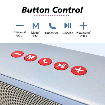 Bluetooth-съвместим високоговорител Външен HIFI колонен субуфер Поддръжка на закрито FM радио TF Mp3 плейър Мобилен телефон Безжичен саундбар