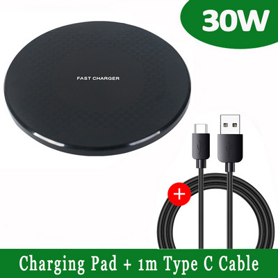 Actualizați încărcător wireless de 30 W pentru iPhone 13 12 11 X Xs Xr 8 Samsung S21 S20 S10 Note Xiaomi Stație de încărcare rapidă fără fir