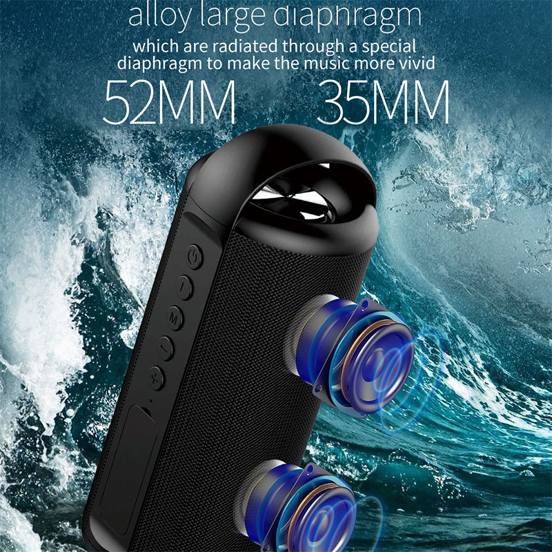 ZEALOT S36 Difuzor portabil fără fir Bluetooth 5.0 TWS HiFi Bass Stereo Suport Micro SD Card Microfon AUX Mâini libere