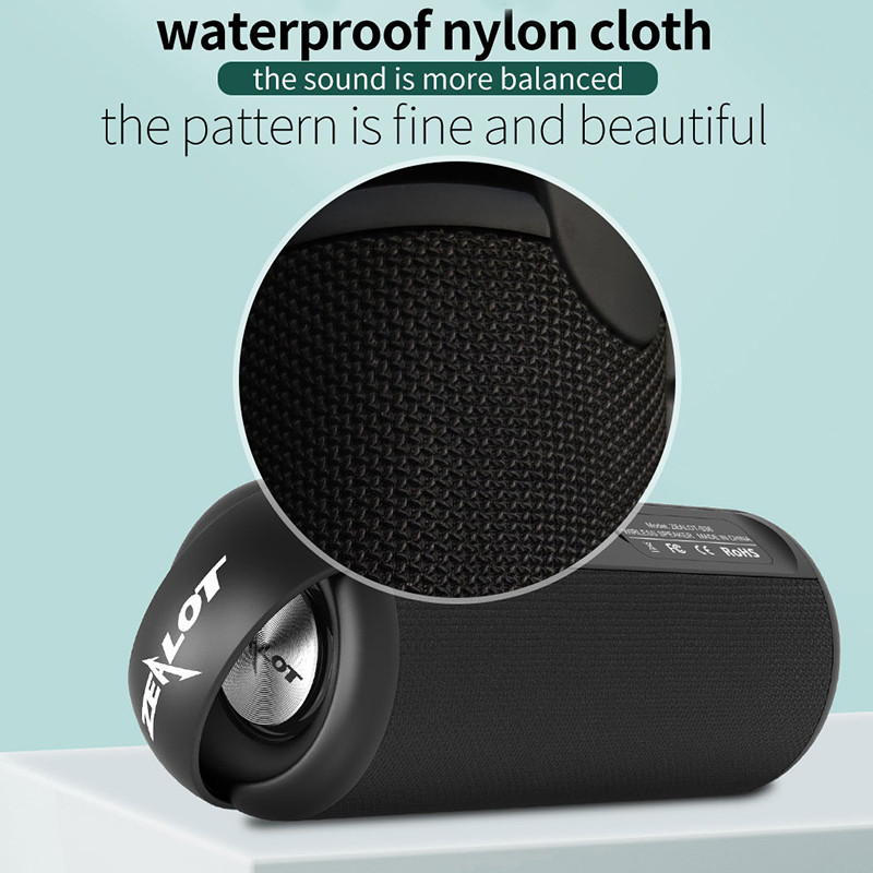 ZEALOT S36 Difuzor portabil fără fir Bluetooth 5.0 TWS HiFi Bass Stereo Suport Micro SD Card Microfon AUX Mâini libere