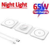 Skladací 3 v 1 ľahký magnetický bezdrôtový nabíjací stojan pre iPhone 12 13 14 Pro Max Airpods Apple Watch 8 7 Rýchlonabíjacia stanica