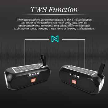 TG182 Външен водоустойчив слънчево зареждане Безжичен високоговорител Преносима стерео музикална кутия Високоговорител Bluetooth-съвместими високоговорители AUX