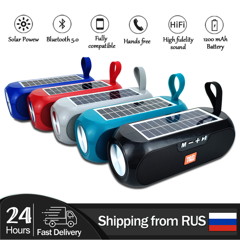 TG182, în aer liber, impermeabil, încărcare solară, difuzor fără fir, cutie muzicală stereo portabilă, boxe compatibile cu Bluetooth, AUX