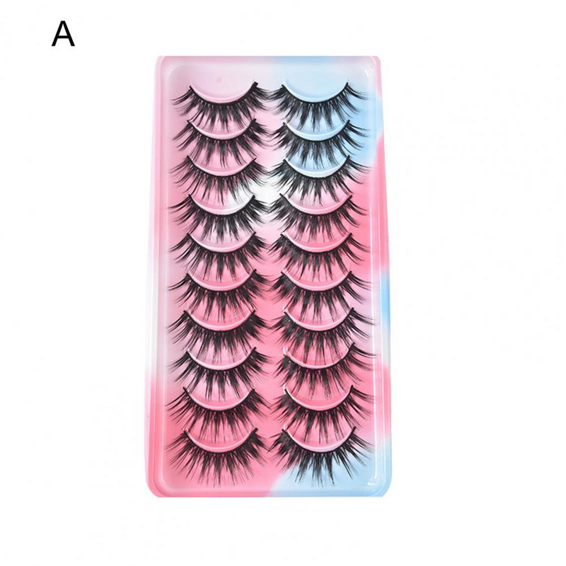 10 pari umjetnih trepavica Set lijepe šminke Dodaci za trepavice Univerzalne umjetne trepavice