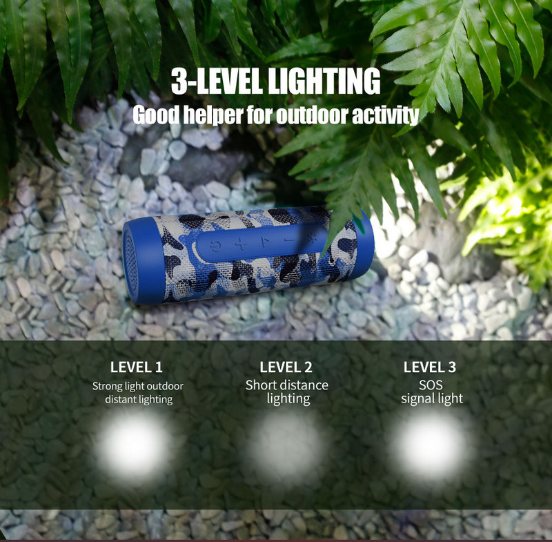 Zealot S22 Prijenosni zvučnici Bežični Bluetooth zvučnik FM Radio Vanjski subwoofer+Baterijska svjetiljka+Power Bank,Podržava TF karticu,AUX