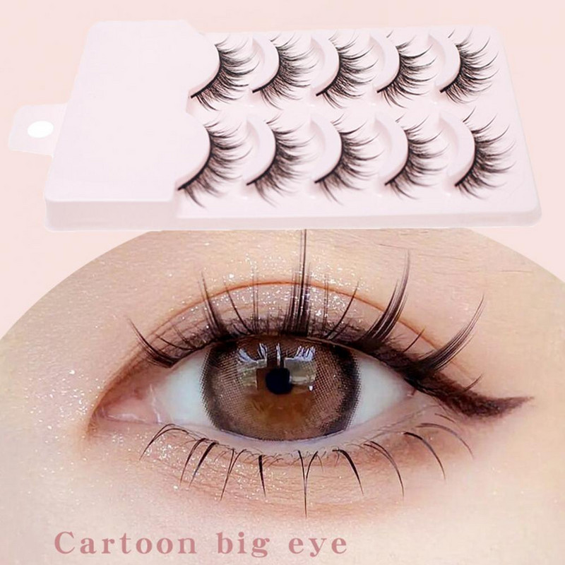 5 ζεύγη ψεύτικες βλεφαρίδες μη ερεθιστικές εκπληκτικό οπτικό εφέ Φύση Ρεαλιστική καλή ολκιμότητα Διακοσμητικές βλεφαρίδες επέκτασης συμπλέγματος