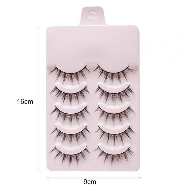 5 ζεύγη ψεύτικες βλεφαρίδες μη ερεθιστικές εκπληκτικό οπτικό εφέ Φύση Ρεαλιστική καλή ολκιμότητα Διακοσμητικές βλεφαρίδες επέκτασης συμπλέγματος