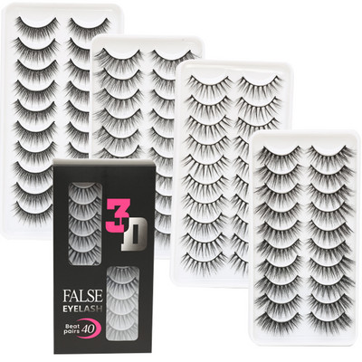 40 pari mješovitih trepavica 3D Mink Lashes Prirodne duge umjetne trepavice Dramatične umjetne trepavice Alati za šminkanje Cilios Postiço Maquillaje