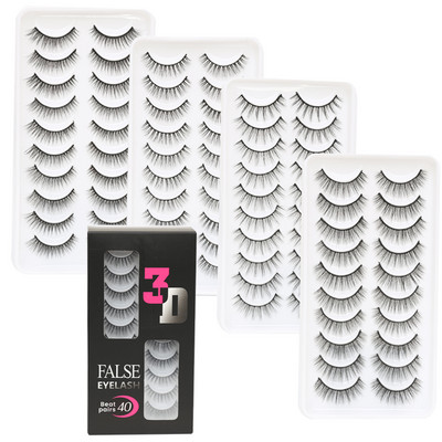 40 pari mješovitih trepavica 3D Mink Lashes Prirodne duge umjetne trepavice Dramatične umjetne trepavice Alati za šminkanje Cilios Postiço Maquillaje