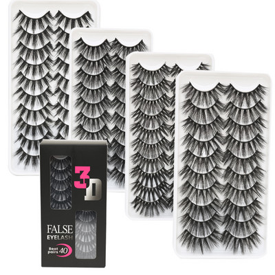 40 pari mješovitih trepavica 3D Mink Lashes Prirodne duge umjetne trepavice Dramatične umjetne trepavice Alati za šminkanje Cilios Postiço Maquillaje