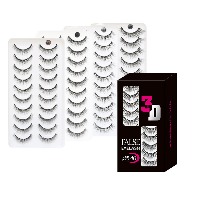 40 pari mješovitih trepavica 3D Mink Lashes Prirodne duge umjetne trepavice Dramatične umjetne trepavice Alati za šminkanje Cilios Postiço Maquillaje